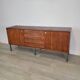 Modernist teak enfilade vintage 1960s design by Louis Paolozzi.