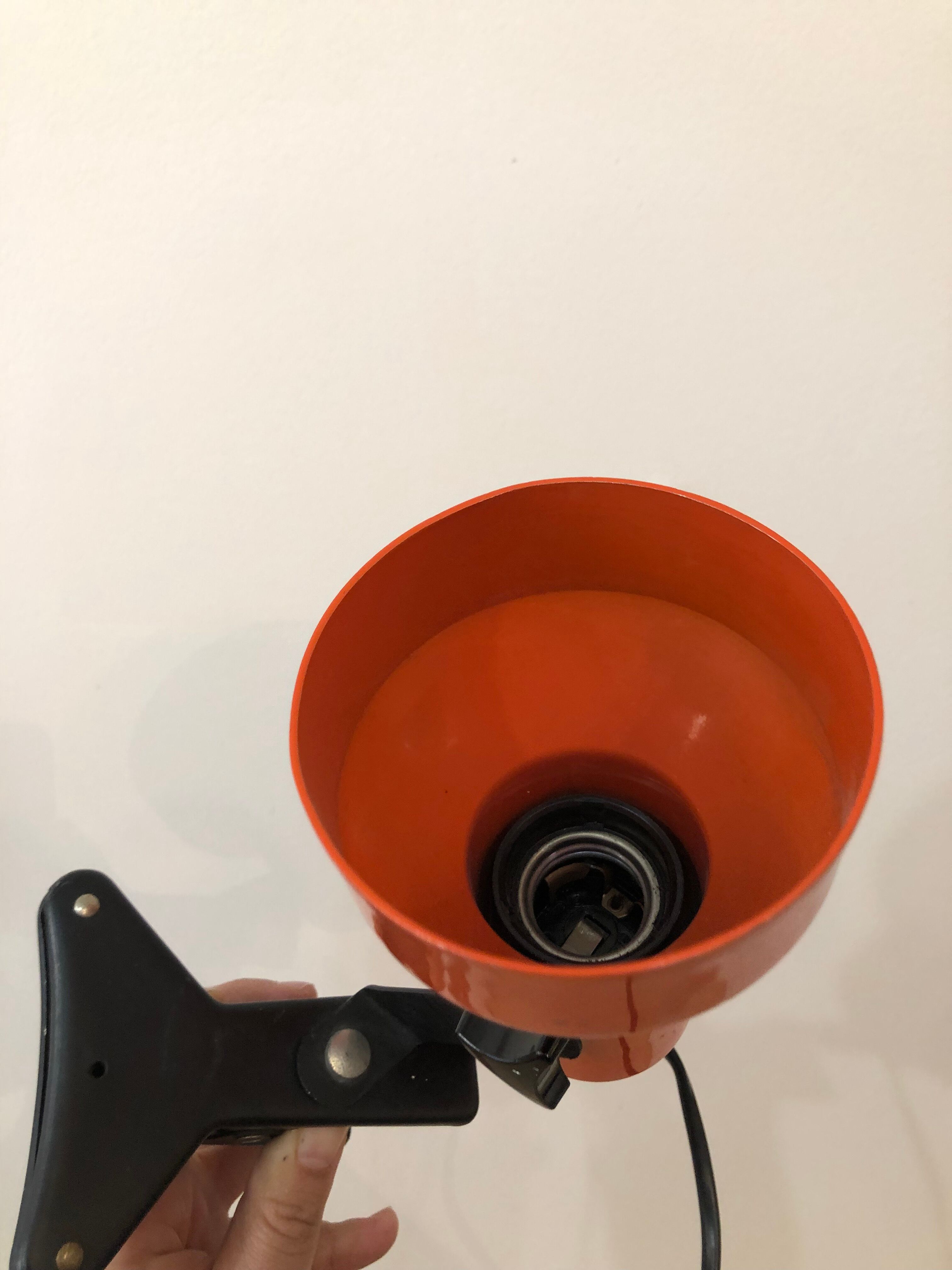 Orange pinch lamp