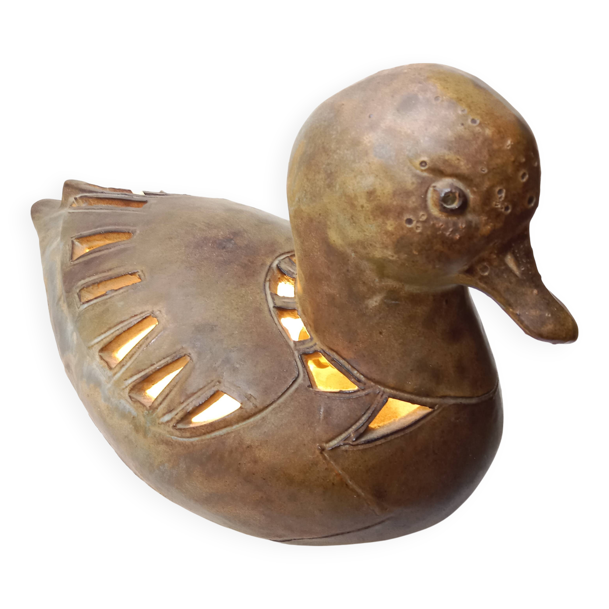 Lampe signée Agnès Escala Zoomorphe Canard circa 1970