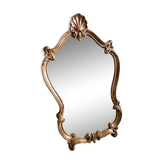 Miroir coquille en résine doré 46x75cm