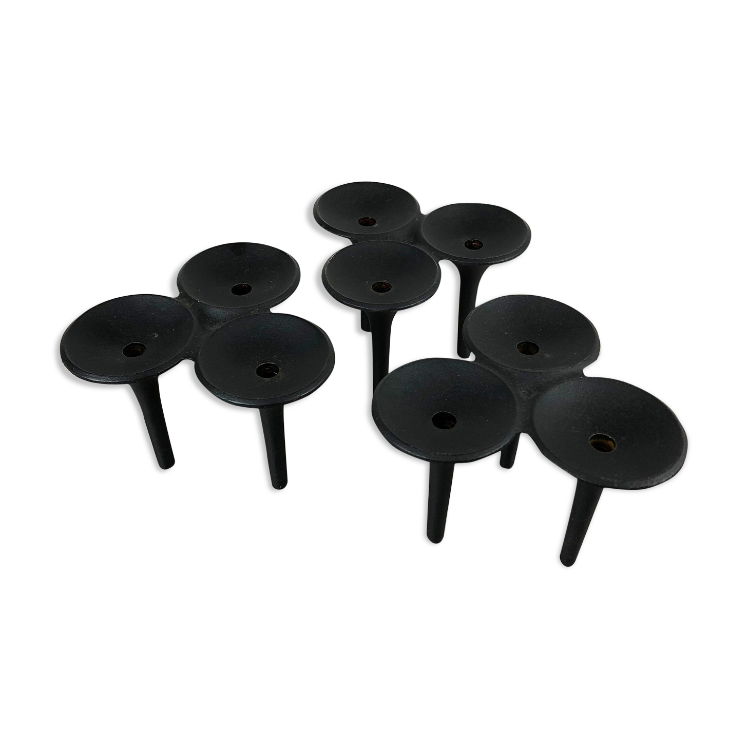 Set of 3 danish candleholder "Hornblower" Christel & Christer Holmgren, 1970s
