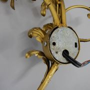 Set of Two Gilt Wall Lamps, Italy, 1960s