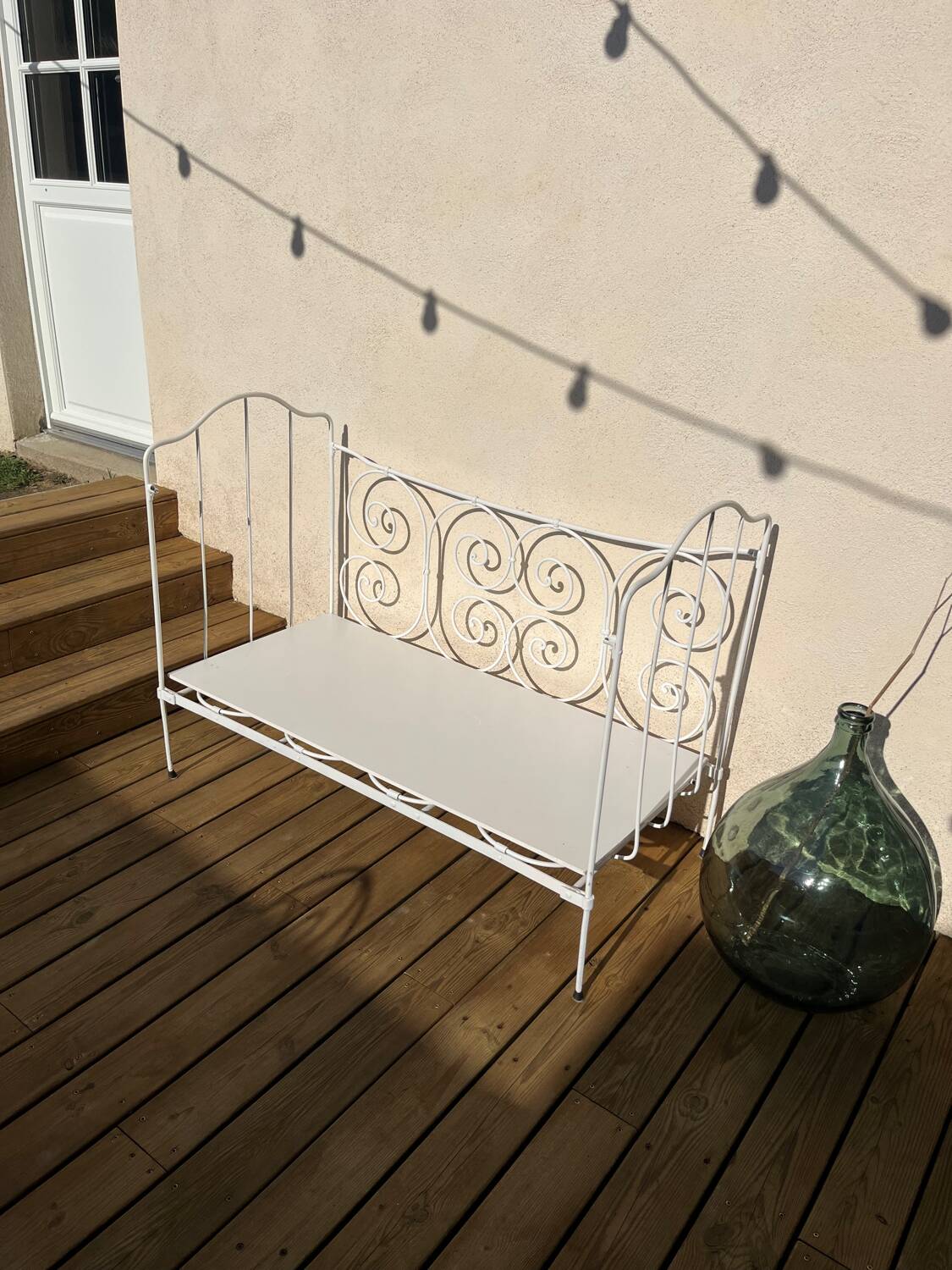 Banquette, lit en fer forgé