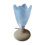 Bedside lamp base reconstituted stone tulip polished glass original