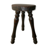 Solid pine tripod stool, rustic style