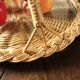 Round wicker and glass tray Anse Vannerie Vintage