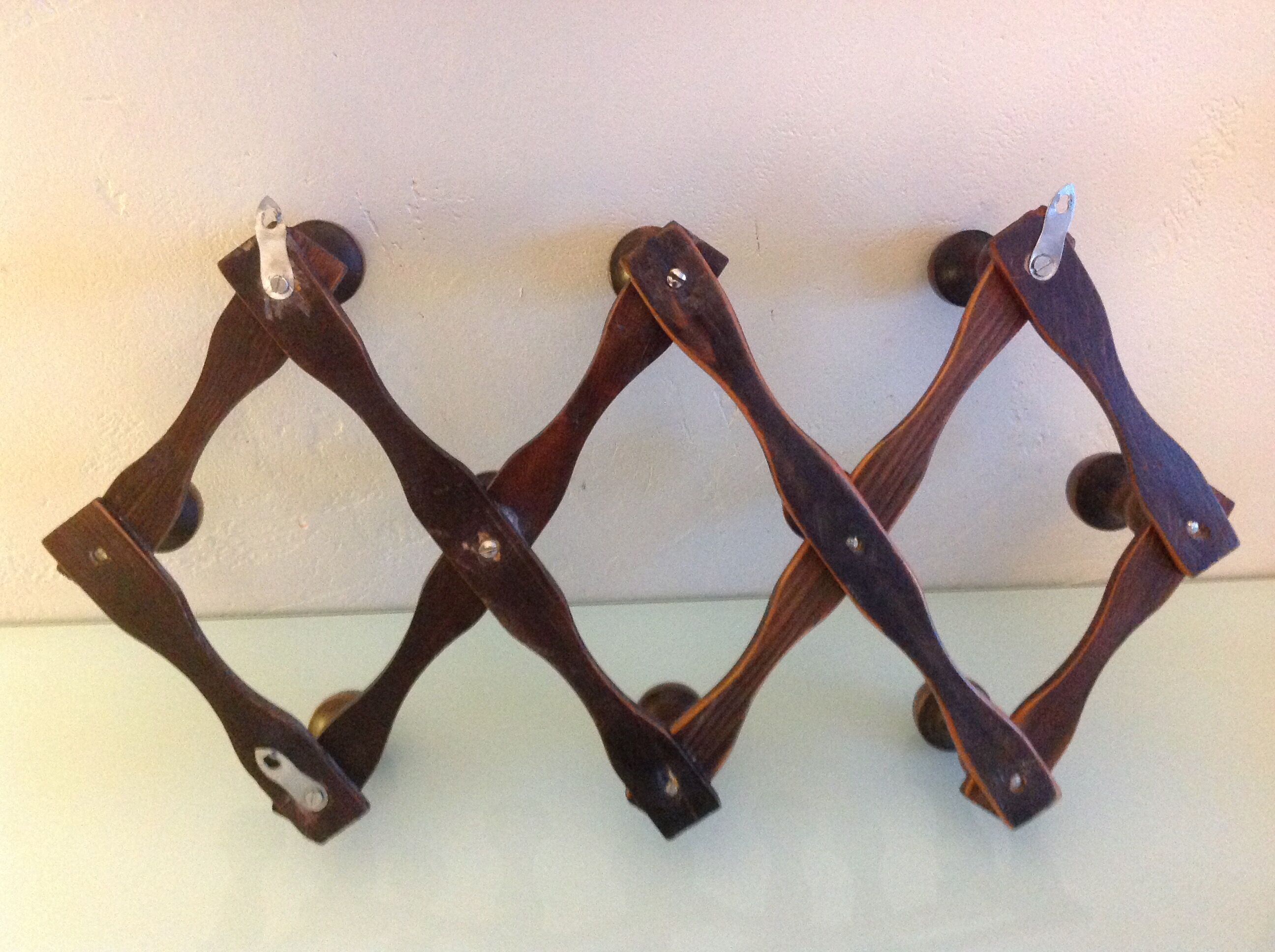 Ten-headed accordion coat holder / vintage 60s-70s
