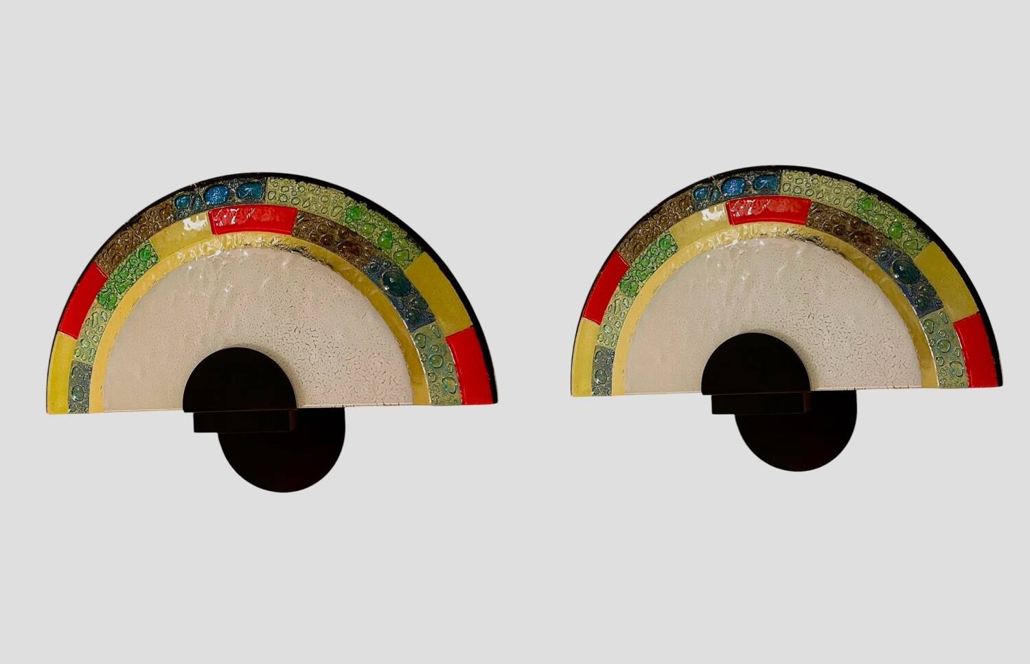Pair of wall lights by Zonca Murano glass, Italy 1980