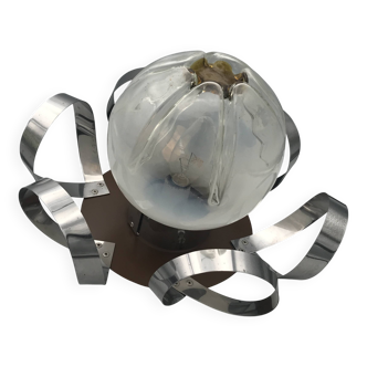 Suspension Mazzega opalescent murano glass globe