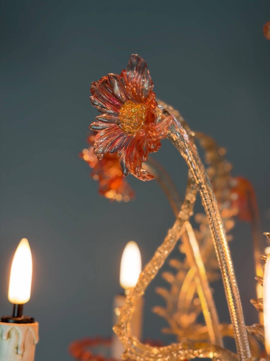 Lustre vénitien en verre de Murano, vers 1940