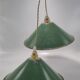 Pair of conical suspensions in green enamelled sheet metal