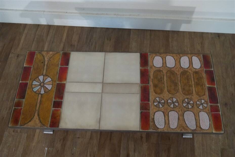 Ceramic and metal coffee table 1970