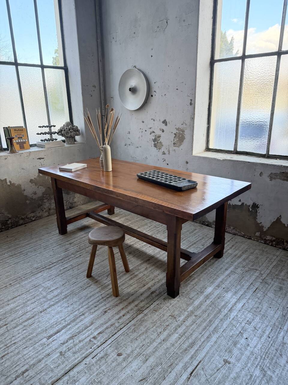 Rustic farmhouse table, solid oak, 2m