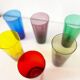 Lot de 6 verres colorés en verre soufflé 1960