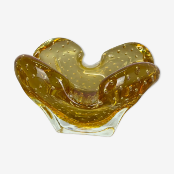 Murano Glass "Honey Bubble" Bowl Element Shell Ashtray Murano, Italy, 1970s