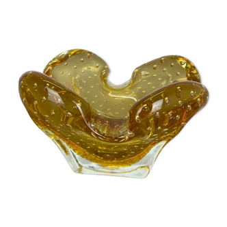 Murano Glass "Honey Bubble" Bowl Element Shell Ashtray Murano, Italy, 1970s