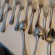 Silver metal cutlery set