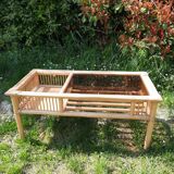 Table basse en bambou et rotin