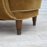 1960s, Danish relax chair, original honey yellow furniture velour.