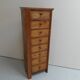 Antique pine filing cabinet with drawers