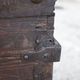 Chest or travel trunk in wood and wrought iron, 18th century