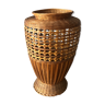 Cache jar in rattan or vase for dry bouquet