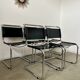 Lot 5 tubular chairs S33 design Mart Stam for Fasem in vintage black leather cantilever