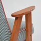 Fauteuil 366 pieds de poule bleu