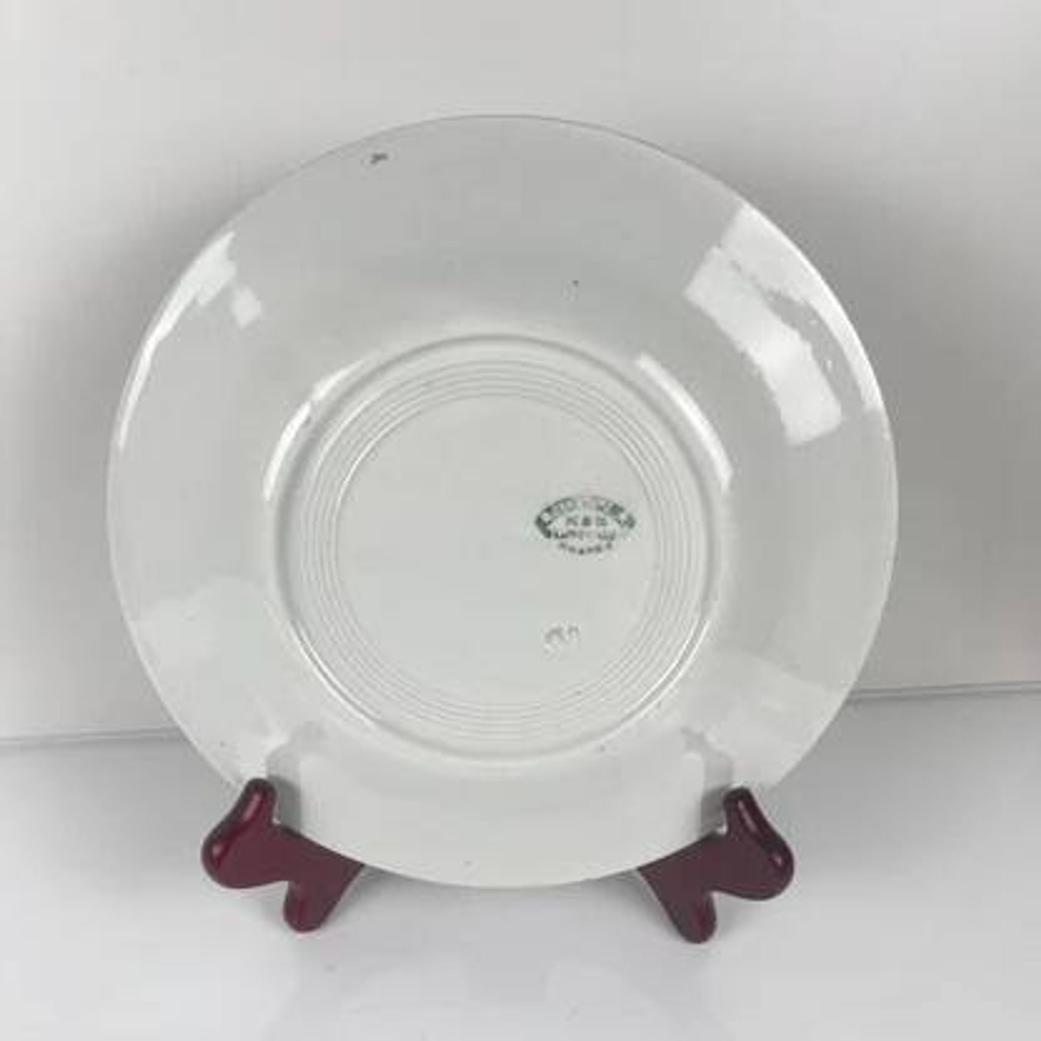 Set of 6 dessert plates model "Carnation", KG Lunéville, ironstone, 19th century.