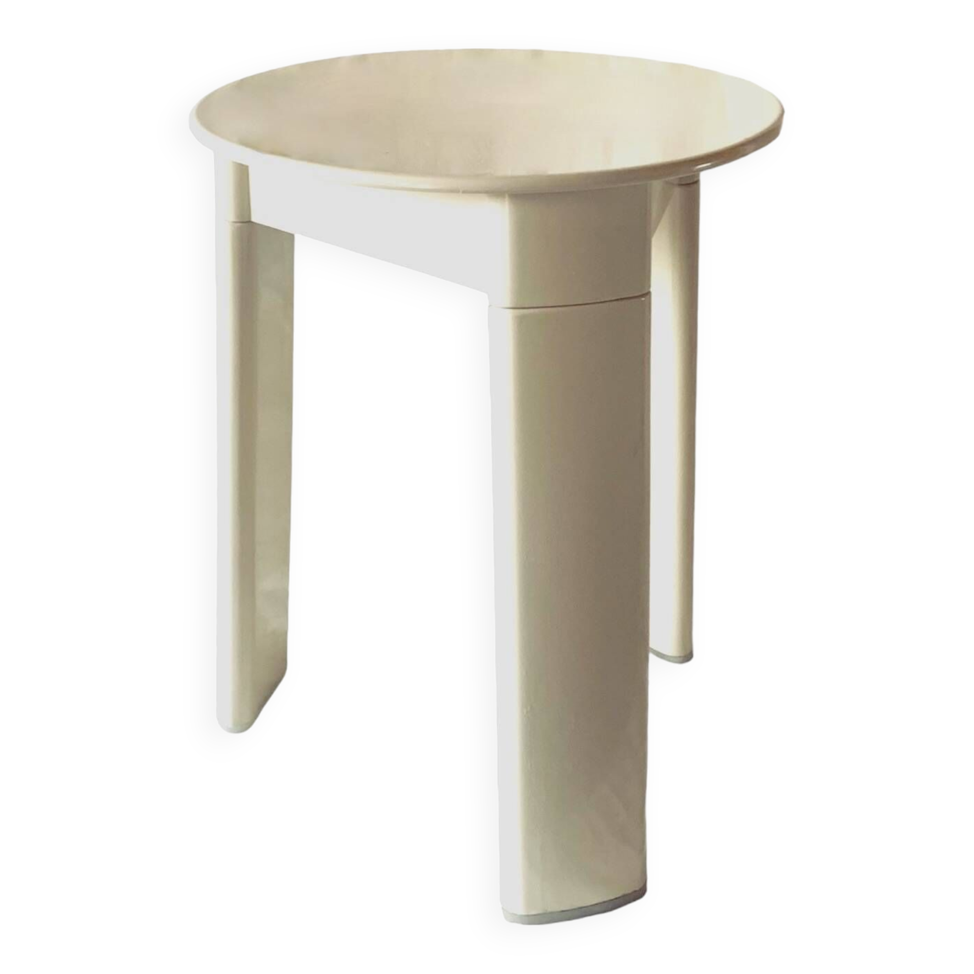 Vintage white plastic tripod stool Gedy - design Olaf von Bohr