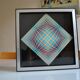 Victor vasarely impression offset annees 70 + cadre alu d'epoque