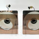2 wall lamps metal and plexiglass of Jocelyne Trocmé for Oxar 1970
