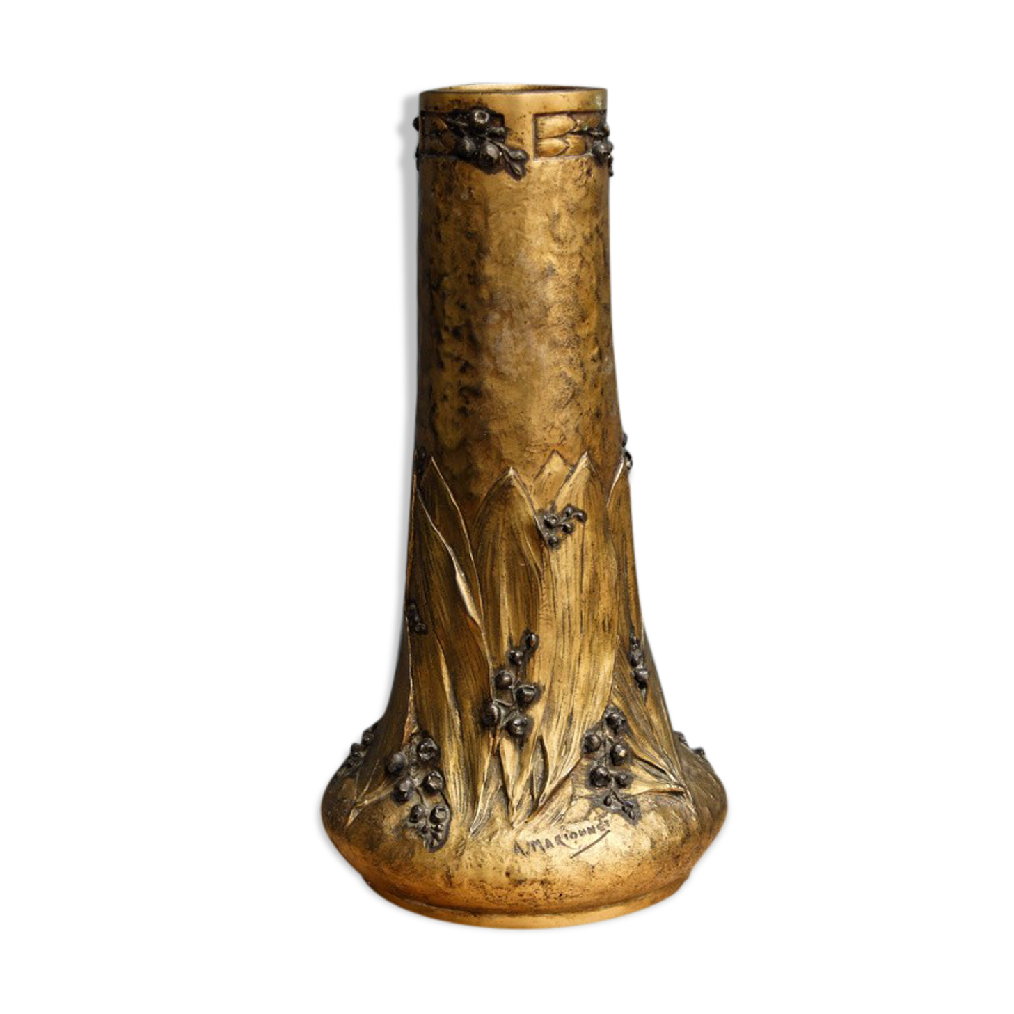 Baluster vase in bronze signed