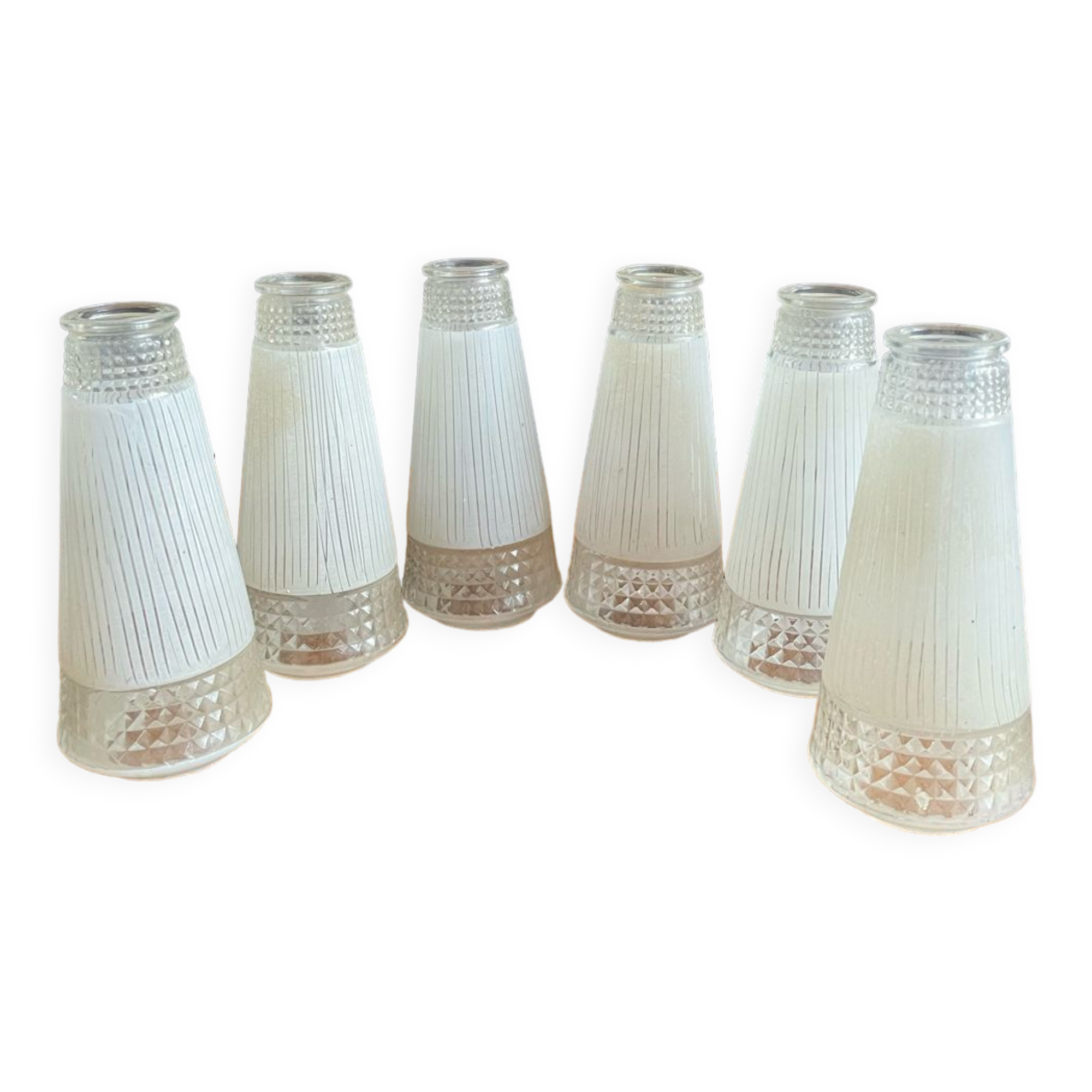 6 wall lamps cones art deco glass