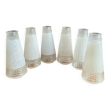 6 wall lamps cones art deco glass