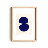 painting on blue Majorelle paper signed Eawy