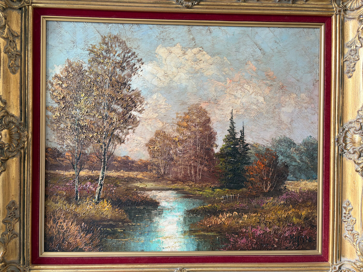 Bucolic landscape signed