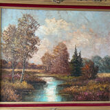 Bucolic landscape signed