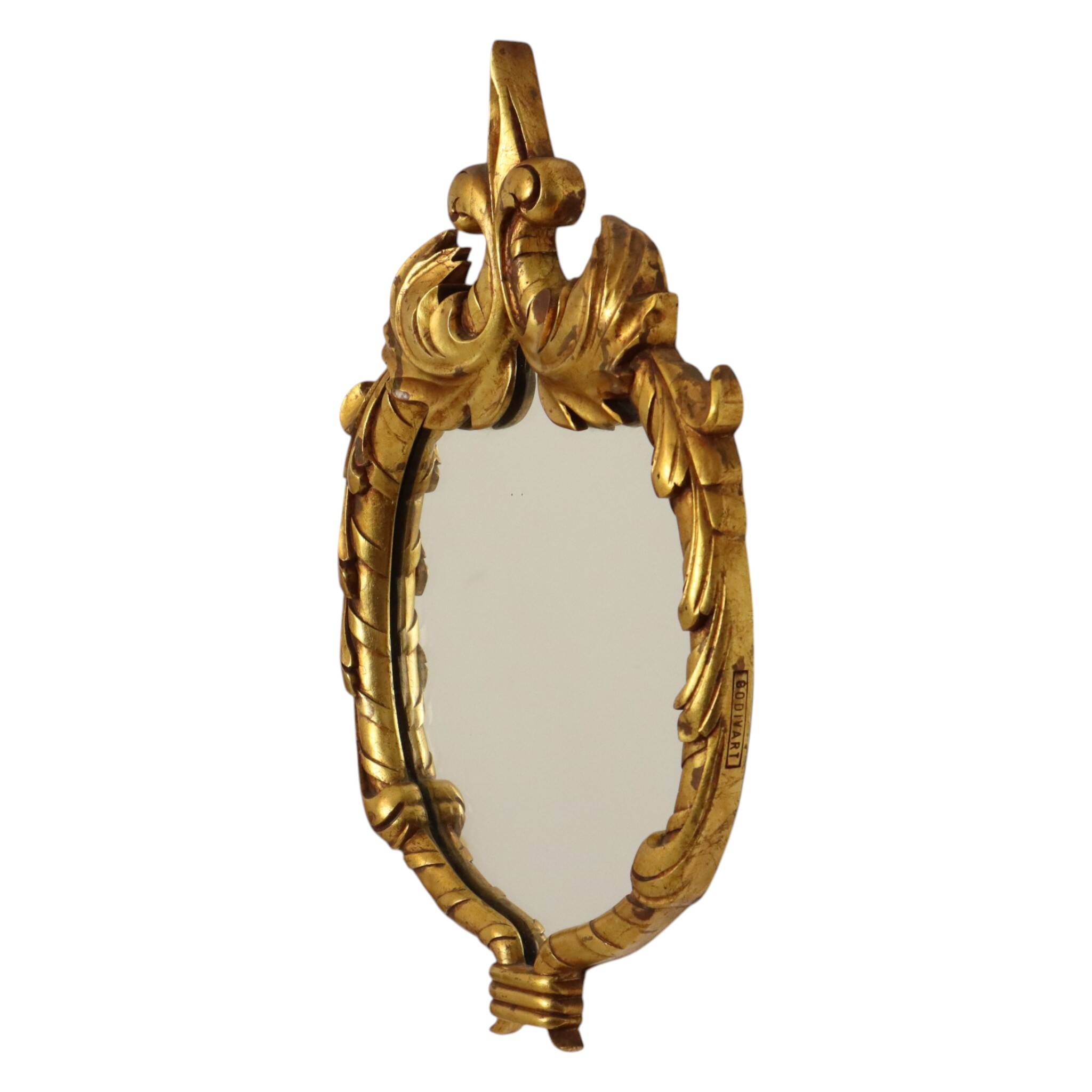 Classic Gold-Leaf Gilded Baroque Acanthus Mirror 45cm