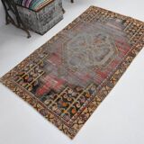 3x6 Shades Of Red & Black Handmade Wool Classic Vintage Rug, 100x179Cm