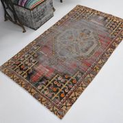 3x6 Shades Of Red & Black Handmade Wool Classic Vintage Rug, 100x179Cm