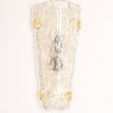 Set of 3 large angular wall sconces in Murano glass by Hillebrand, Germany, 1960s.