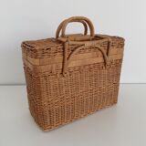 Vintage wicker suitcase / Pic-nic suitcase
