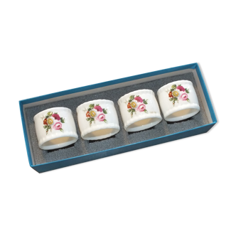 Coffret 4 ronds de serviette en porcelaine anglaise Coalport Ludlow