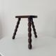 Vintage turned wooden tripod stool
