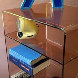 Occasional furniture in smoked Plexiglas from the 70s