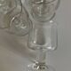 set of 7 Scandinavian crystal glasses ringing stemmed goblets 1970