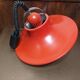 Suspension, red and white metal chandelier from the 70s