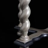 Pearly side table with twisted feet