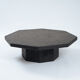 Brutalist Octagonal Coffee Table in Black Stone Look Resin, 1970s